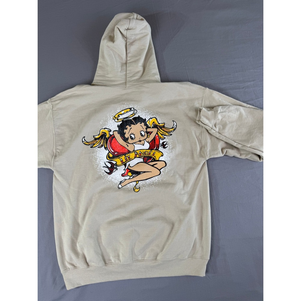 Betty Boop Lil Angel Graphic Hoodie Women's‎ Large Pullover Sweatshirt New